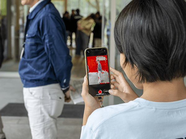 スマホを用いた3D測量体験　親子で体験 土木の日BUILDOITAバスツアー